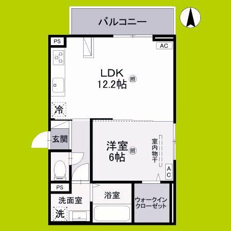 RETORIA阪南町(1LDK/2階)の間取り写真