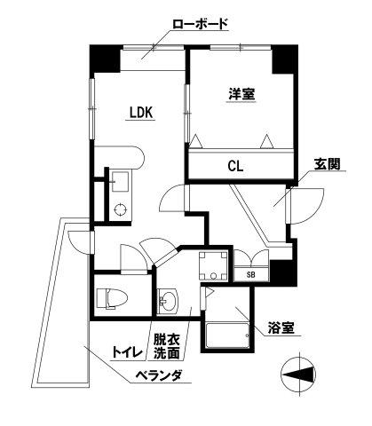 リーフジャルダンミラノ(1LDK/4階)の間取り写真
