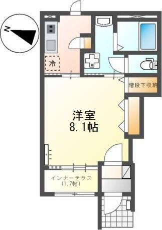 ASANAO(1K/1階)の間取り写真
