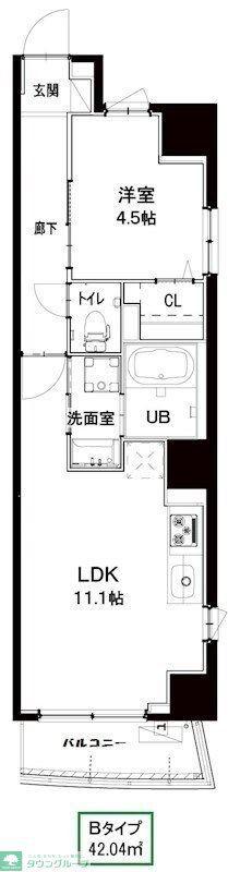 シルヴァーアウル(1LDK/6階)の間取り写真