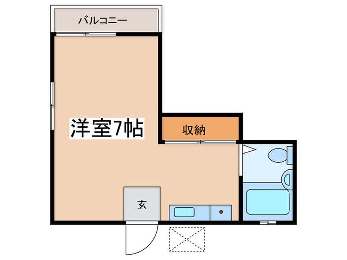 レジデンス古淵(ワンルーム/2階)の間取り写真