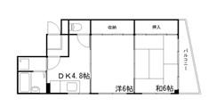 インタービレッジ千代田町(2DK/2階)の間取り写真