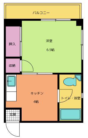 第1福島マンション(1K/3階)の間取り写真