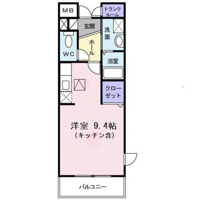 オーブ ソレイユ(1K/1階)の間取り写真