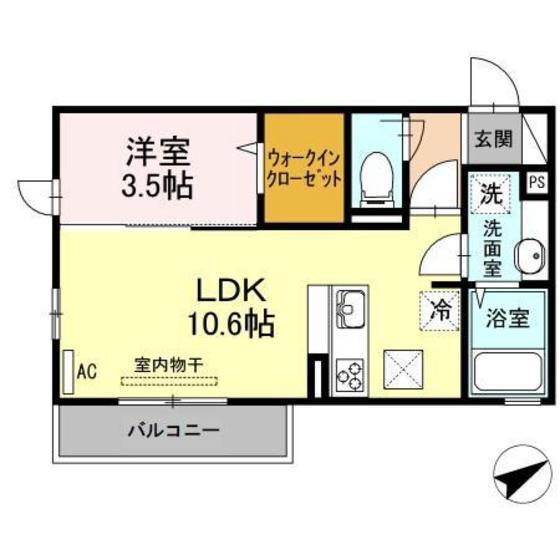 広島高速交通アストラムライン 安東駅 徒歩7分 3階建 築9年(1LDK/1階)の間取り写真
