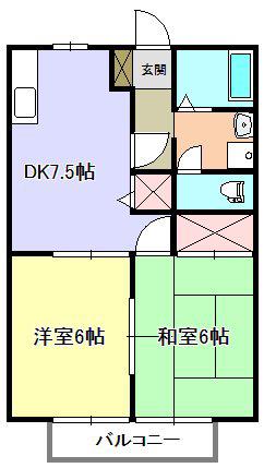パークサイド宮島(2DK/2階)の間取り写真