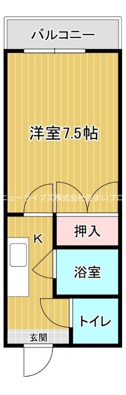 ハイツリコ(1K/3階)の間取り写真