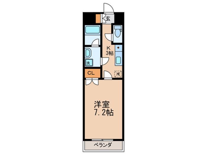 グレース川崎IV(1K/2階)の間取り写真