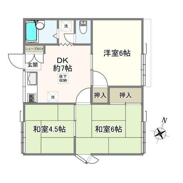 S・Yハイツ(3DK/1階)の間取り写真