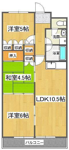 第14柴田マンション(3LDK/2階)の間取り写真