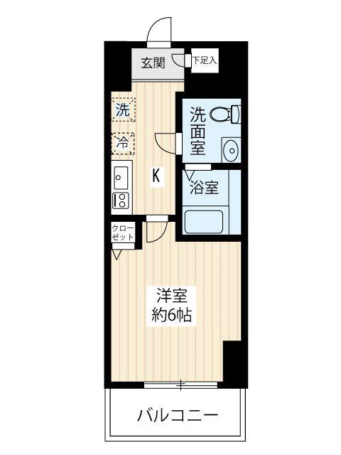 GENOVIA青砥SKYGARDEN(1K/13階)の間取り写真