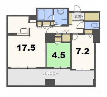 クリオ新札幌壱番館(2LDK/2階)の間取り写真