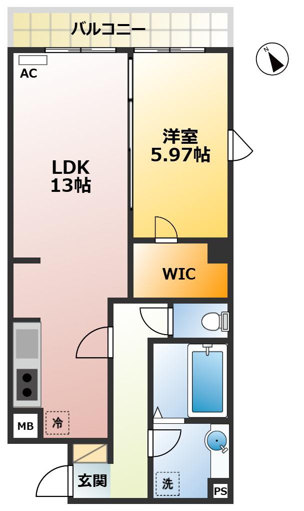 CALLISTO(1LDK/4階)の間取り写真