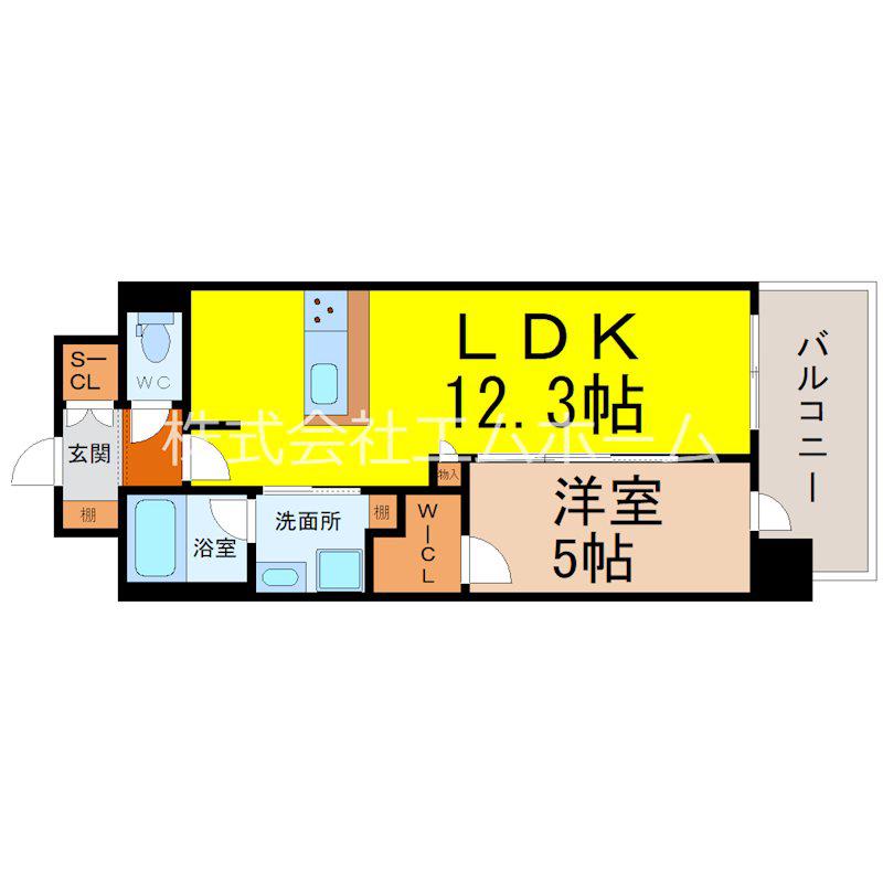 WISTERIA CREST(1LDK/2階)の間取り写真