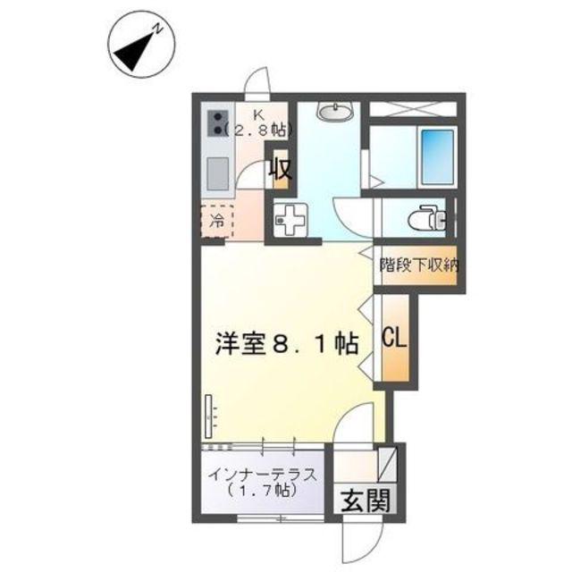 エンプレスVI(1K/1階)の間取り写真