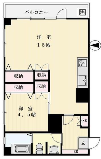 サン椎名町ハイツ(1LDK/7階)の間取り写真