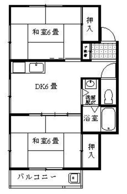 秋マンション(2DK/1階)の間取り写真