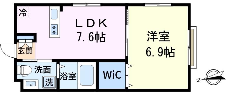 ツカーノ(1LDK/1階)の間取り写真