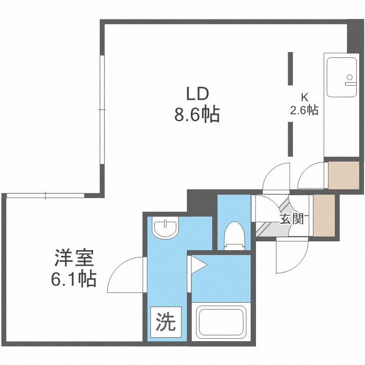 TI AMO S18(1LDK/4階)の間取り写真