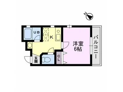 おおいわビル(1K/2階)の間取り写真