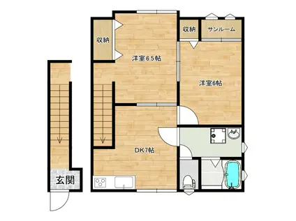 ステラEI(2DK/2階)の間取り写真