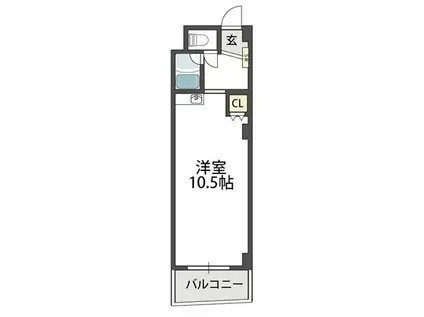 コンフォール長吉(1K/4階)の間取り写真