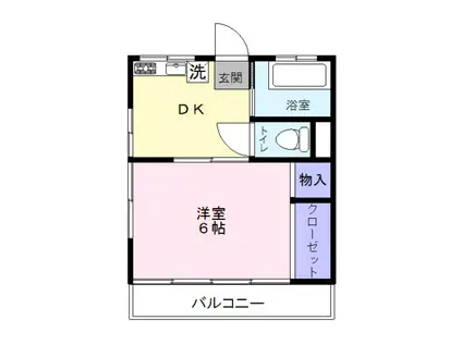 ハウスミクニ(1DK/1階)の間取り写真