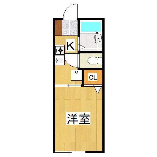 ハウスMセカンド(1K/1階)の間取り写真