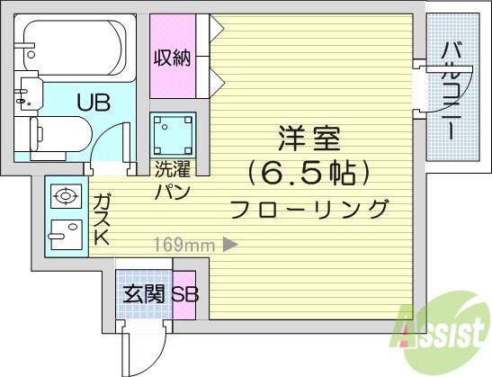 オノレジデンス(ワンルーム/4階)の間取り写真