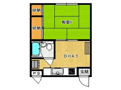 レジデンス上屋敷(1K/1階)の間取り写真