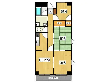 ケー・アールプラザ(3LDK/2階)の間取り写真