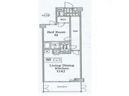 グレイスコート白金(1LDK/1階)の間取り写真