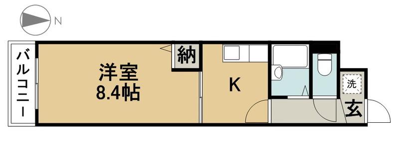 グランデージJUN(1K/1階)の間取り写真