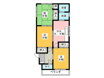 サンビーム芝口(3DK/2階)の間取り写真