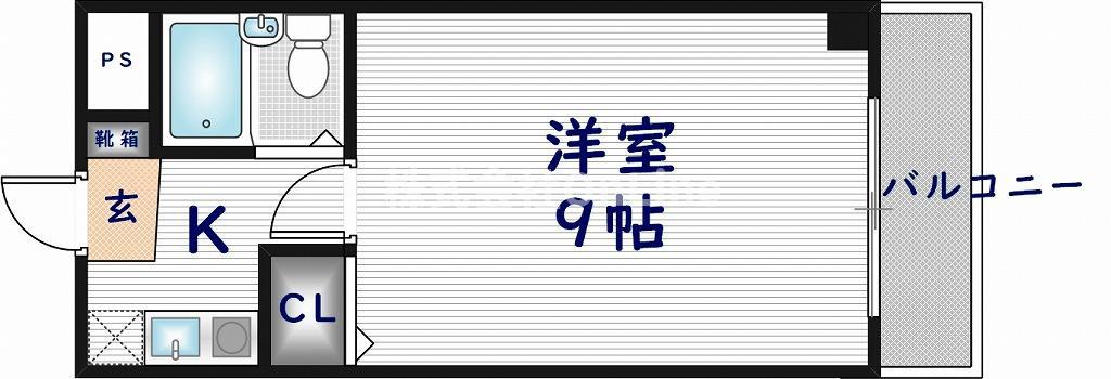 スカイリバー上小阪(1K/2階)の間取り写真