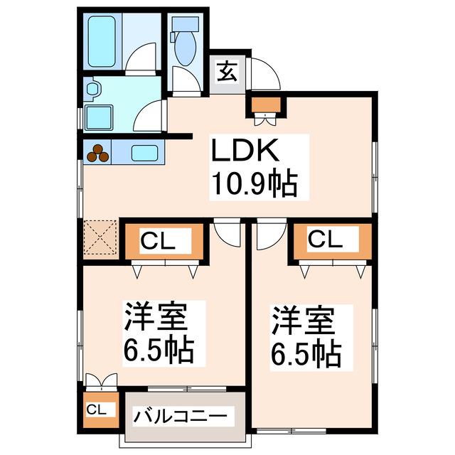 マリーゴールド(2LDK/1階)の間取り写真