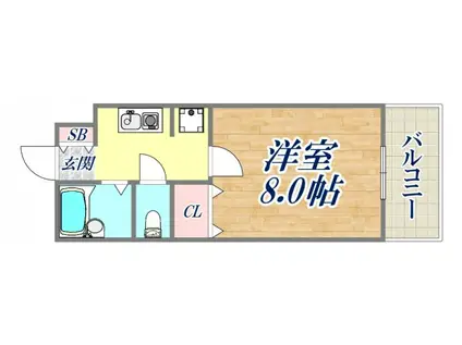 エスタシオン甲子園口(1K/1階)の間取り写真