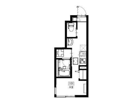 ソルナクレイシア桜新町(ワンルーム/1階)の間取り写真