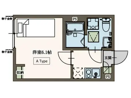 AGRANDE ODAKYU-SAGAMIHARAエイグラン 小田急(1K/1階)の間取り写真