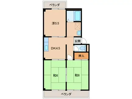 ラックハイツ(3DK/2階)の間取り写真