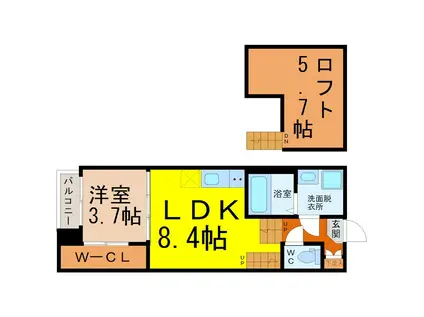 MAISON ETOA(1LDK/1階)の間取り写真