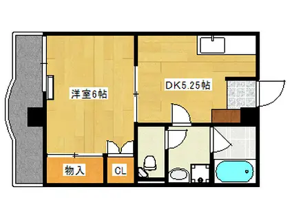 太陽ビル(1DK/4階)の間取り写真