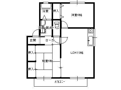 ニューセジュール小松B(2LDK/2階)の間取り写真
