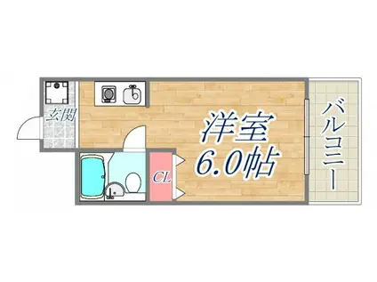 サウザンド15(ワンルーム/2階)の間取り写真