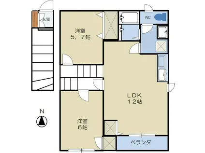 プラーノ・エスポワールA(2LDK/2階)の間取り写真