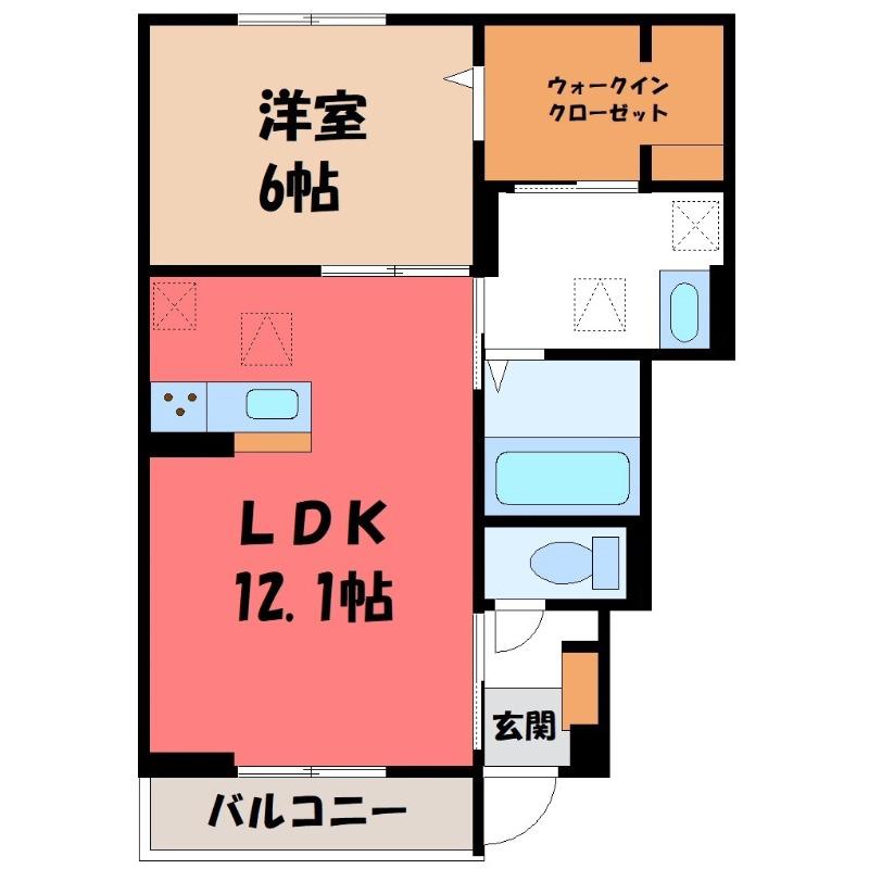 ヴィラ コンフォート(1LDK/1階)の間取り写真