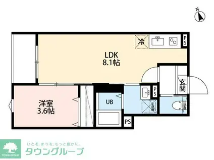 ROBOT HOME 亀有(1LDK/2階)の間取り写真
