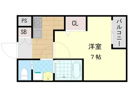 H-MAISON鶴橋II(1K/3階)の間取り写真