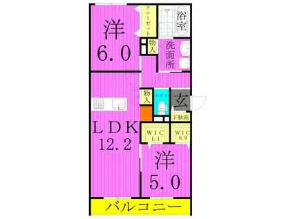 IAMI DE LION(2LDK/3階)の間取り写真