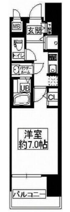 エスライズ東心斎橋(1K/3階)の間取り写真